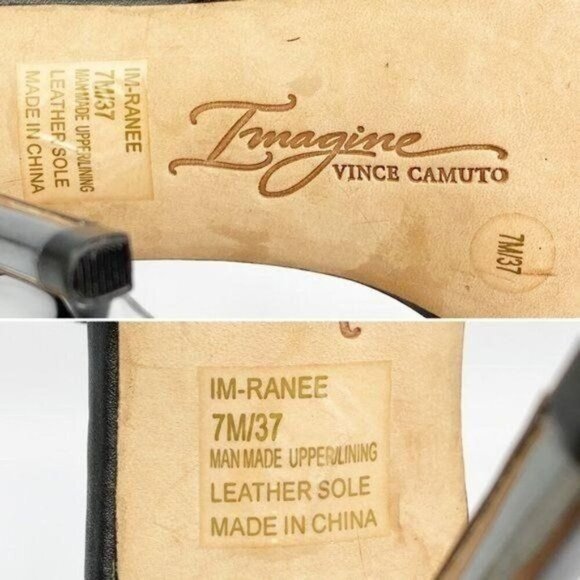 VINCE CAMUTO 7 Black Strappy Ranee Heels Party Open Toe - Picture 8 of 8